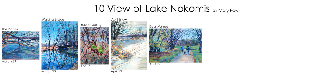In progress work Mary Pow pastel painting Lake Nokomis Minneapolis lake art paintings