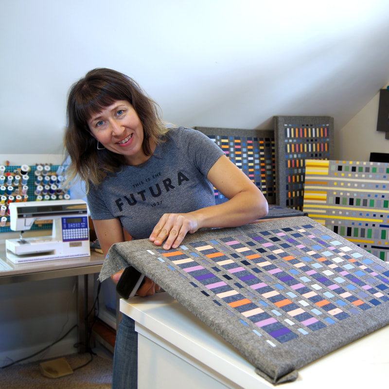 Mary Pow artist textile art fiber artist working studio minneapolis
