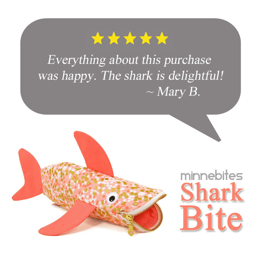 MinneBites customer reviews handmade bags with bite Mary Pow Minneapolis shark animal bags purses pencil cases bugs fish cute kids bags